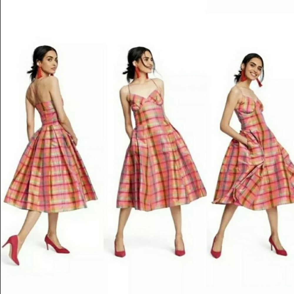 Isaac Mizrahi x Target - Plaid A Line Silk Dress